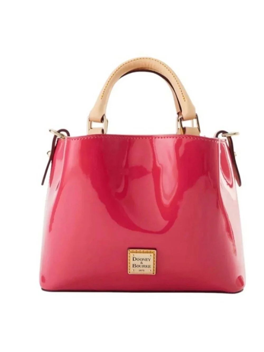 Dooney & Bourke Hot Pink Patent Leather Satchel Crossbody Bag Mini Barlow NWT